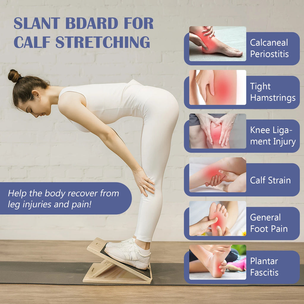 LumiKnee™ Slant Board — Adjustable Wooden Stretch & Strength Board