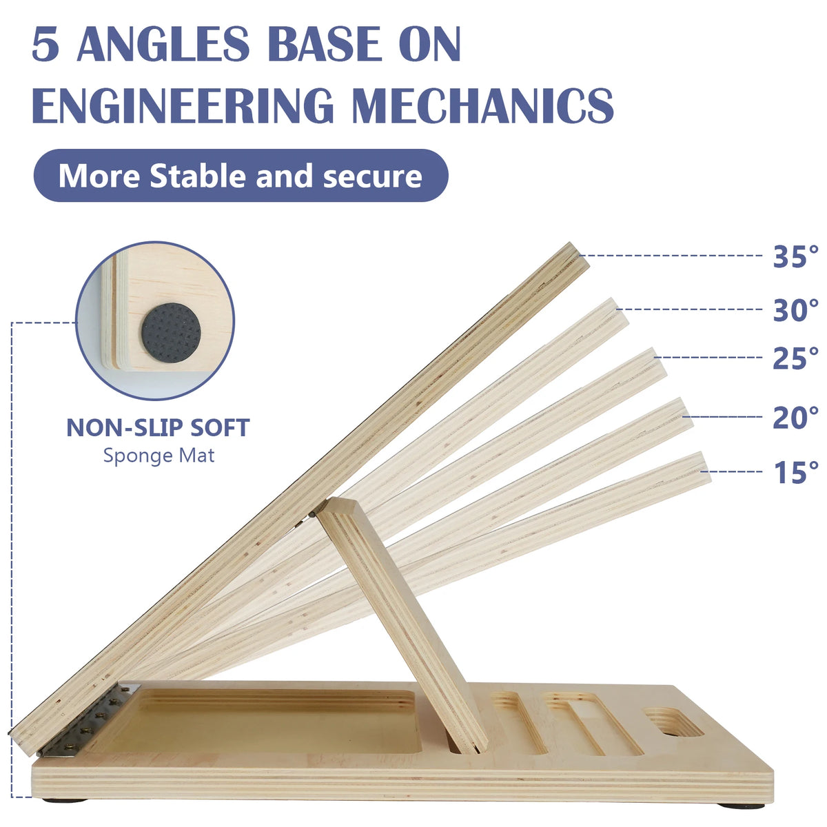 LumiKnee™ Slant Board — Adjustable Wooden Stretch & Strength Board